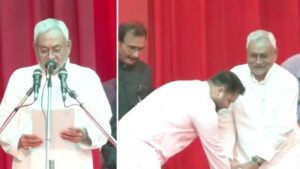 नीतीश कुमार 8वीं बार बने CM, तेजस्वी ने शपथ के बाद लिया चाचा का आशीर्वाद Chhattisgarh Crimes