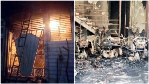 चार्जिंग के दौरान ओला स्कूटर की बैटरी में ब्लास्ट, पति-पत्नी सहित तीन झुलसे, चार गाड़ियां जलकर राख Chhattisgarh Crimes