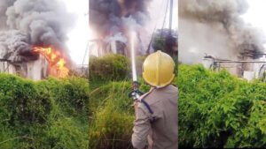 मोबाइल टावर में लगी भीषण आग Chhattisgarh Crimes