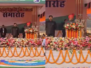 दुर्ग के रविशंकर स्टेडियम में केंद्रीय आवास और शहरी कार्य राज्यमंत्री तोखन साहू ध्वजारोहण किया Chhattisgarh Crimes