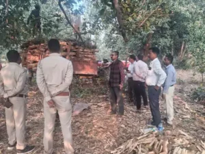 छत्तीसगढ़ के रायगढ़ जिले में 10 टन से अधिक खैर की अवैध लकड़ी ट्रैक्टर में पकड़ी गई Chhattisgarh Crimes